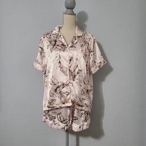 House of Harlow 1960s Tropical Satin PJ Shorts‎ Set Size Large
